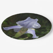 Periwinkle Iris Petals Regendruppels Papieren Bordje (Gekanteld)