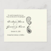 Periwinkle Ivory Paisley bewaart de datum waarop j Aankondigingskaart (Achterkant)
