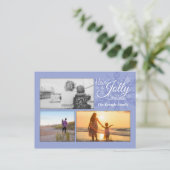 Periwinkle Jolly Briefkaart kerstfoto's (Staand voorkant)