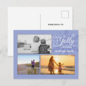 Periwinkle Jolly Briefkaart kerstfoto's (Voorkant / Achterkant)