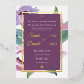 Periwinkle Joy Lila Paars Pink Wedding Folie Uitnodiging (Voorkant)