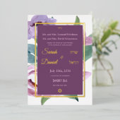 Periwinkle Joy Lila Paars Pink Wedding Folie Uitnodiging (Staand Voorkant)