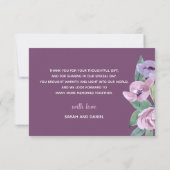 Periwinkle Joy Paars Pink Floral Romantic Wedding Bedankkaart (Achterkant)