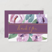 Periwinkle Joy Paars Pink Floral Romantic Wedding Bedankkaart (Voorkant / Achterkant)