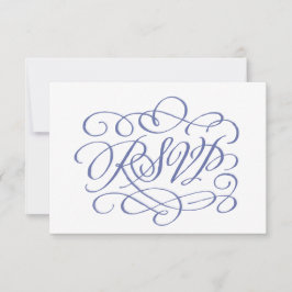 Periwinkle kalligrafie bruiloft maaltijden RSVP-ka RSVP Kaartje