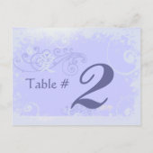 Periwinkle Kanji Love Swirl Wedding Table Number Briefkaart (Achterkant)