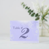 Periwinkle Kanji Love Swirl Wedding Table Number Briefkaart (Staand voorkant)