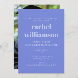 Periwinkle Klasse van 2024 Fotoafstudeerfeest Kaart