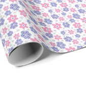 Periwinkle Lavender Pink Flowers Cadeaupapier (Rol Hoek)