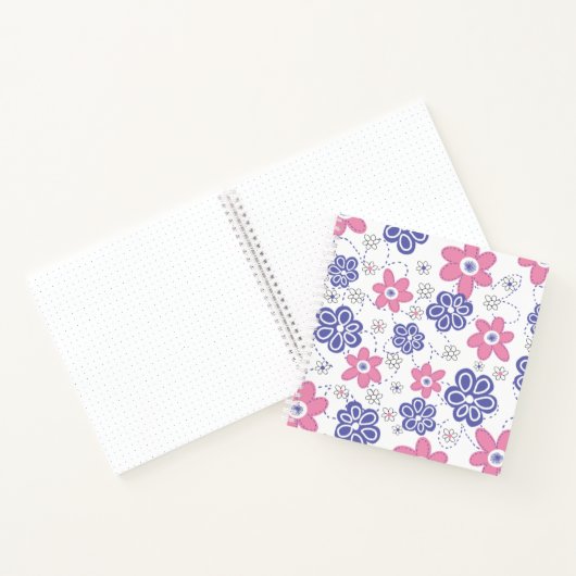 Periwinkle Lavender, Pink Retro Flowers Journal Notitieboek (Binnen)
