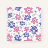 Periwinkle Lavender, Pink Retro Flowers Journal Notitieboek (Voorkant)