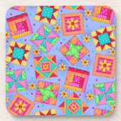 Periwinkle Lavender Quilt Block Art Onderzetter (Voorkant)