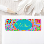 Periwinkle Lavender Quilt Patchwork Blocks Art Etiket (Insitu)