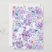 Periwinkle Lila Peony Wreath Bridesmaids Luncheon Kaart (Achterkant)