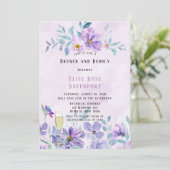 Periwinkle Lila Peony Wreath Brunch en Bubble in Kaart (Staand voorkant)