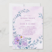 Periwinkle Lila Peony Wreath Wedding Shower Kaart (Voorkant)