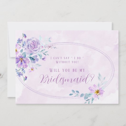 Periwinkle Lila Peony zal je mijn Bridesmaid zijn Kaart (Voorkant)