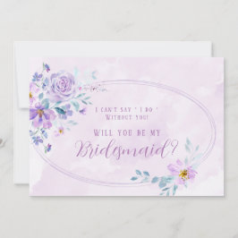 Periwinkle Lila Peony zal je mijn Bridesmaid zijn Kaart