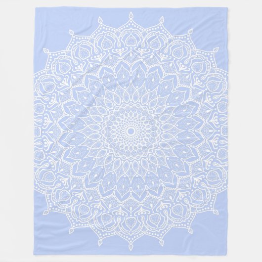 Periwinkle Mandala - Bora in Juniper Berry Fleece Deken (Voorkant)
