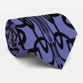 Periwinkle met Black Line Scratch Board Art Stropdas (Opgerold)