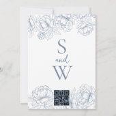Periwinkle Modern Boho Floral Minimalist Wedding Kaart (Achterkant)
