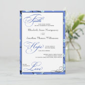 Periwinkle Moderne Christelijke huwelijksuitnodigi Kaart (Staand voorkant)