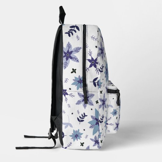 Periwinkle Monogram Bloemen Bedrukte Rugzak (Links)