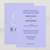 Periwinkle Monogram bruiloft Kaart (Voorkant / Achterkant)