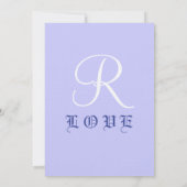 Periwinkle Monogram bruiloft Kaart (Achterkant)