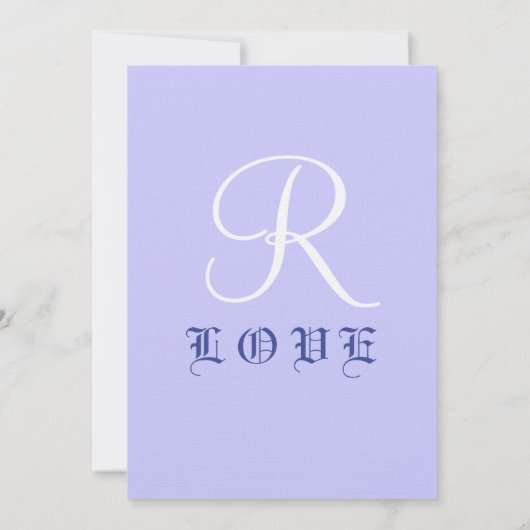 Periwinkle Monogram bruiloft Kaart (Achterkant)