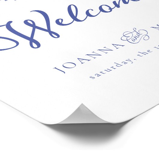 Periwinkle  Monogram Crest Welkomstteken Poster (Hoek)