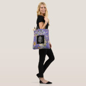 Periwinkle Monogram Fine Art Bloemen Schouderschou Tote Bag (Op model)