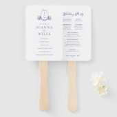 Periwinkle Monogram Programma Handtekening Fan Handwaaier (Voorkant en achterkant)