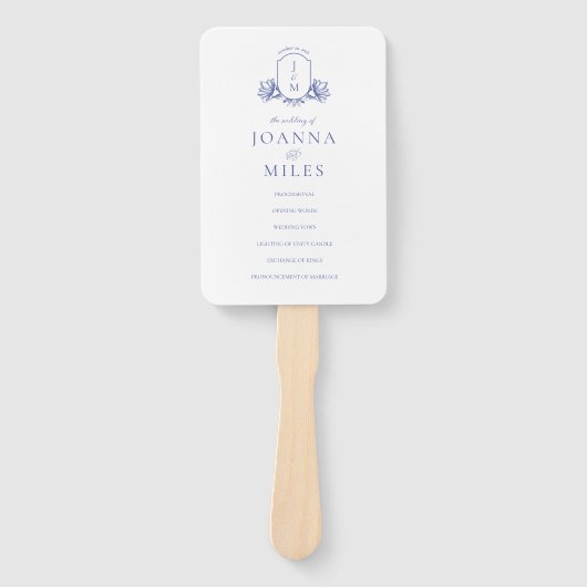 Periwinkle Monogram Programma Handtekening Fan Handwaaier (Voorkant)