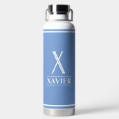 Periwinkle Monogrammed Waterfles (Achterkant)