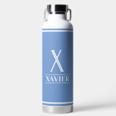 Periwinkle Monogrammed Waterfles (Voorkant)