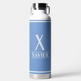 Periwinkle Monogrammed Waterfles