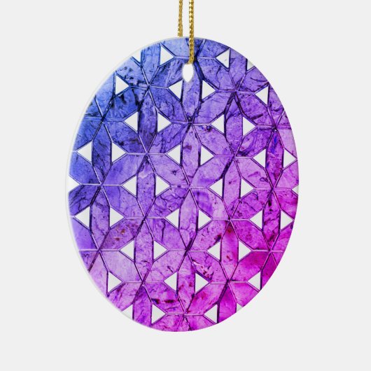 Periwinkle Mosaic Flower of Life Keramisch Ornament (Rechts)