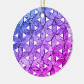 Periwinkle Mosaic Flower of Life Keramisch Ornament (Links)