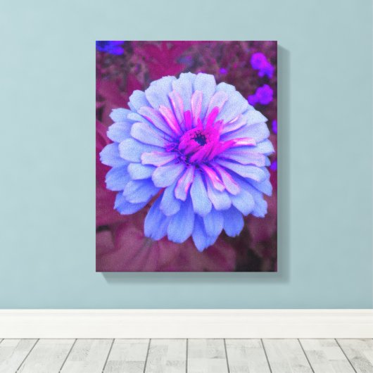 Periwinkle N Pink Zinnia Wrapped Canvas (Insitu (Houten vloer))