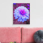 Periwinkle N Pink Zinnia Wrapped Canvas (Insitu (Woonkamer))