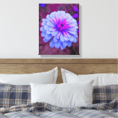 Periwinkle N Pink Zinnia Wrapped Canvas Afdruk (Insitu (Slaapkamer))