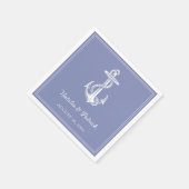 Periwinkle Nautische Anker Bruiloft Papier Servett Servet (Hoek)