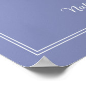 Periwinkle Nautische Anker Bruiloft Poster (Hoek)
