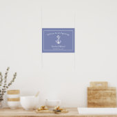 Periwinkle Nautische Anker Bruiloft Poster (Keuken)