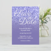 Periwinkle Ombre Glitter sparen de Datum Kaart (Staand voorkant)