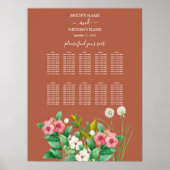 Periwinkle Oranje Terracotta Wedding Seding Chart Poster (Voorkant)