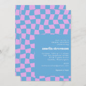 Periwinkle Paars Blue Checkerboard Vrijgezellenfee Kaart (Voorkant / Achterkant)