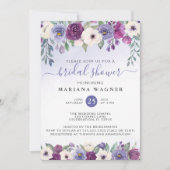 Periwinkle Paars Fuchsia Floral Vrijgezellenfeest  Kaart (Voorkant)