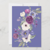 Periwinkle Paars Fuchsia Floral Vrijgezellenfeest  Kaart (Achterkant)